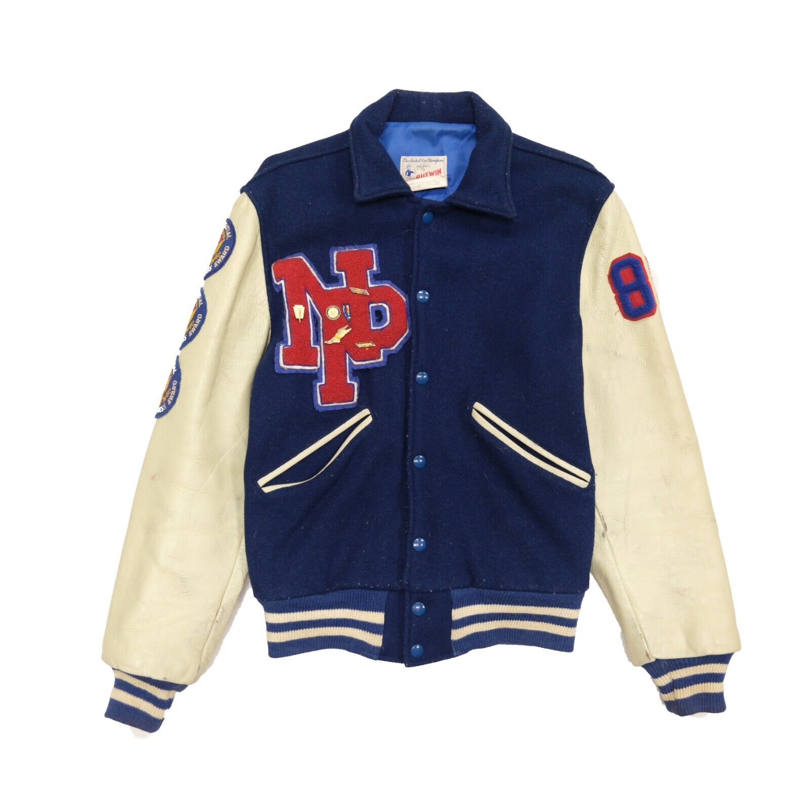 Vintage Butwin Leather Wool Varsity Jacket Size 32 Letterman Vintage Butwin Leather Wool Varsity Jacket Size 32 Letterman