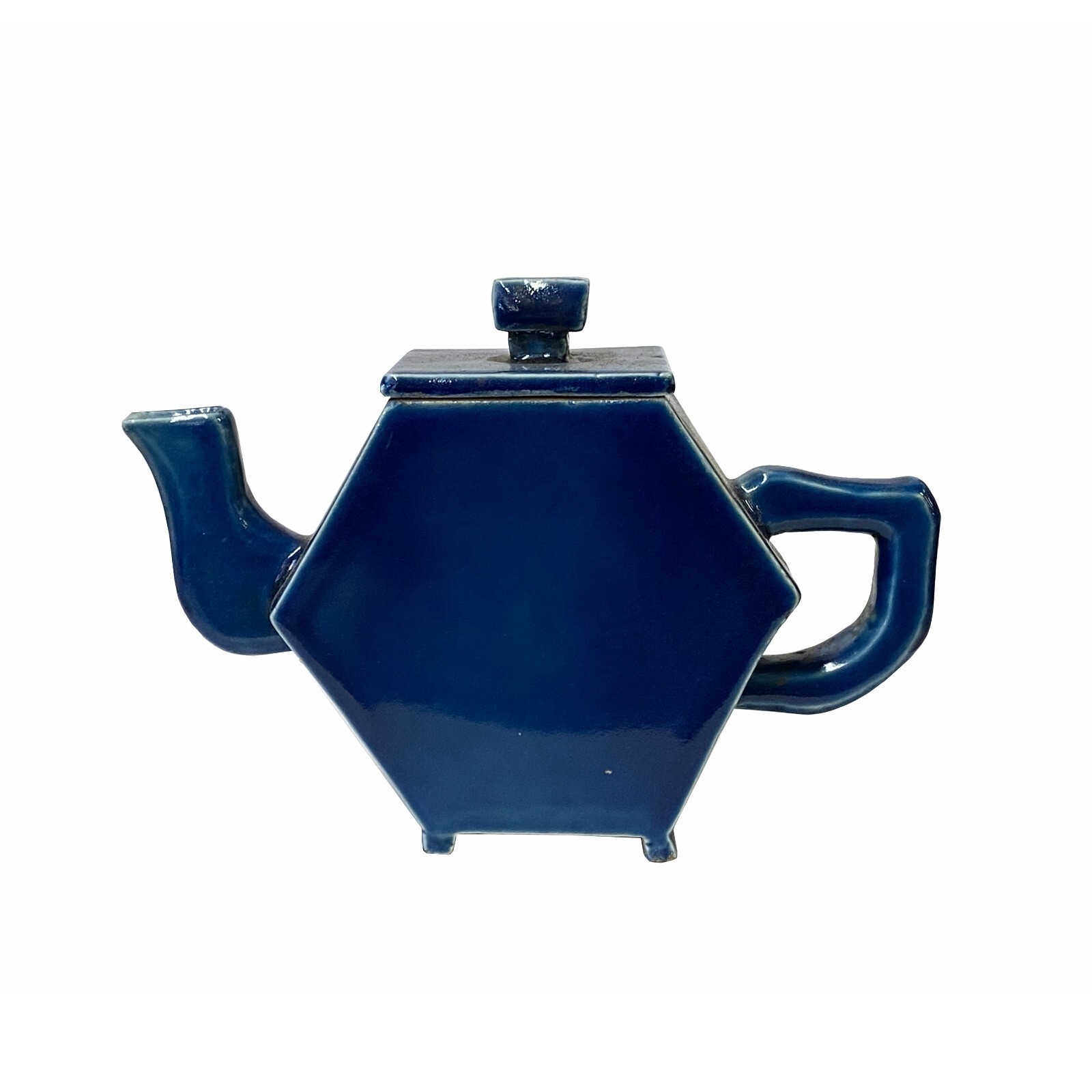 Navy Blue Porcelain Hexagon Shape Teapot Shape Display ws2359S Navy Blue Porcelain Hexagon Shape Teapot Shape Display ws2359S