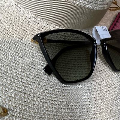 Pre-owned Fendi Black Cat Eye Sunglasses W/ Gold Details, “ff0433/g/s” In Gray