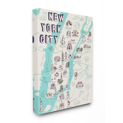 Stupell New York City Landmark Map Local Tourist Attractions