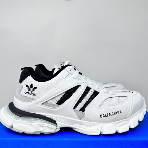 Pre-owned Balenciaga X Adidas Track Forum Sneakers Size 45 Eu / 12 Us White Black