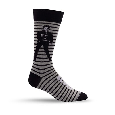 PERRI'S SOCKS - Elvis Presley Crew Socks Silhouette Jail House Rock - 1 Pair - L