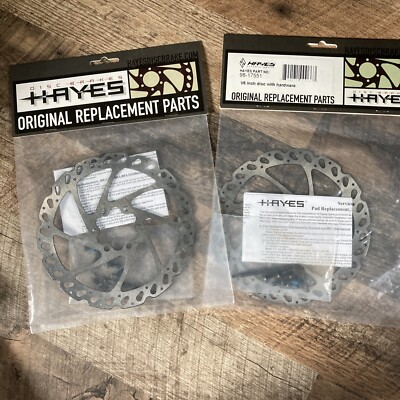 2 Pack Hayes V6 Disc Brake Rotor 160mm 6 Bolt Silver With Hardware Bicycle Bike