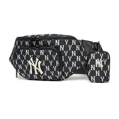MLB Monogram New York Yankees Hip Sack NY Logo Waist Bag Pouch Bag Black