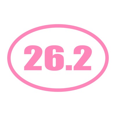 26.2 Miles Full Marathon 3'' Euro Oval Running Vinyl Decal Car Window Sticker V#2