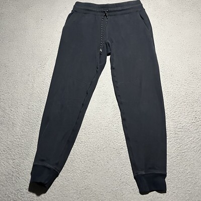 Fabletics Fleece Jogger Sweatpants Mens Small Black Tapered Leg Drawstring Soft