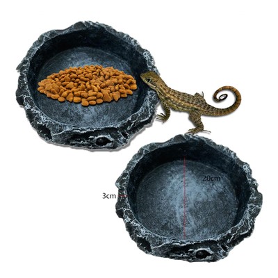 2x Reptile Water and Food Bowls Reptile Water Dish for Frog Scorpion Skink