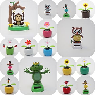 Wackelfiguren Hula Girl Frosch Affe Blume Biene Marienkäfer Solar Wackel Figur