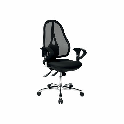 Ergonomischer Bürostuhl TOPSTAR Open Point Deluxe Netzstoff Schwarz Stoff