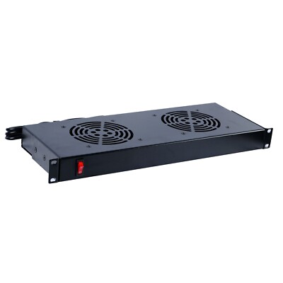 Tecmojo Rack Cabinet Mounted 1U 2 Cabinet Cooling Fans System Exhaust Airflow