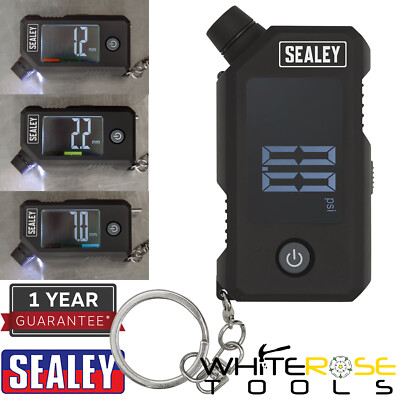 Sealey Digital Tyre Pressure and Tread Depth Gauge LED Display Keychain