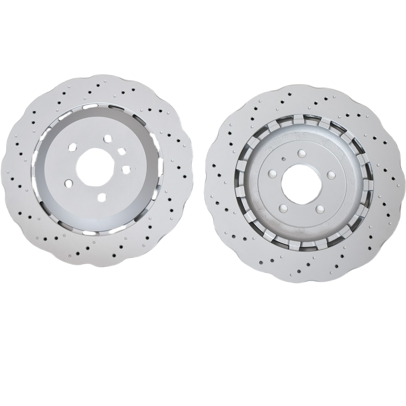FOR Audi RS7 2013-18 front wavy drilled brake disc+auxiliary front brake pad