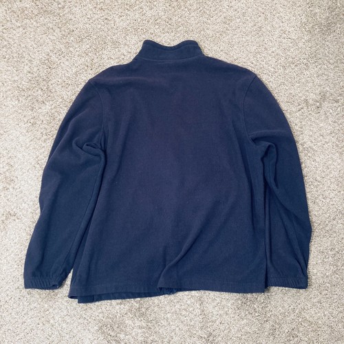 Starter Brand Mens Jacket Size Large 46-48 Fleece Zip Up Long Sleeve Blue Pocket