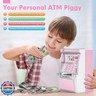 Pink Piggy Bank for Kids, ATM Machine Bank for Real Money with Debit Card, Bill Feeder, Coin Recognition, Balance Calculator, Electronic Savings Safe Box, Gifts for Teen Boy Girl