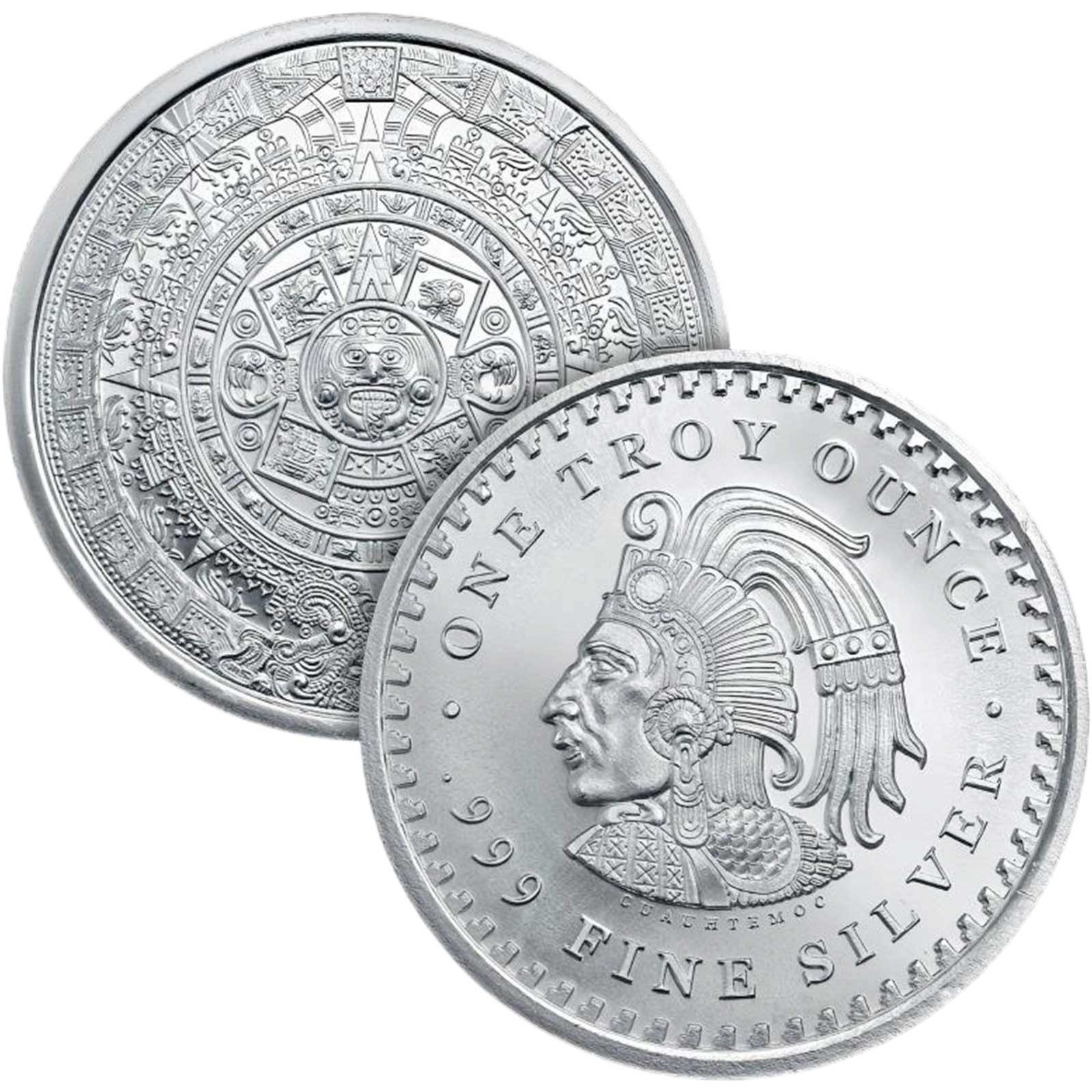 1 Oz. Golden State Mint Silver Round Aztec Calendar For Collection