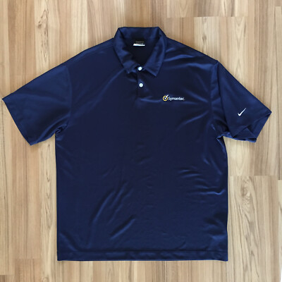 SYMANTEC Nike Golf  Blue POLO Shirt XL Computer Network Data Cyber Security SIEM