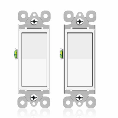  Single-Pole, Wall Light Switch, On/Off Rocker Paddle Switch, UL, 120V/277V/15A