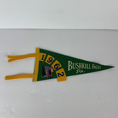 Vintage 1960 s Souvenir Pennant 1962 Bushkill Falls PA Felt