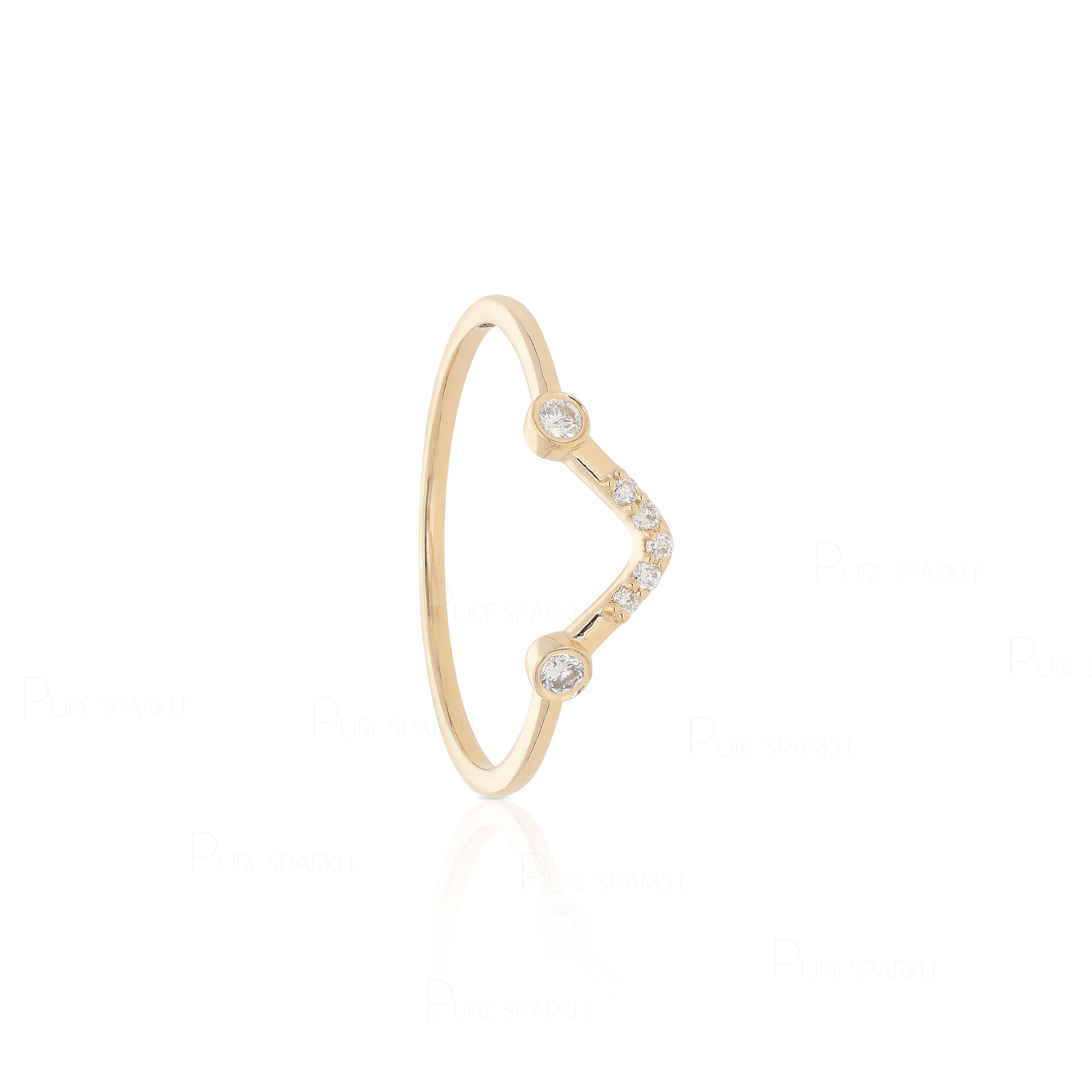 14K Gold 0.09 Ct. Lab-Created Diamond Minimalist Stacking Ring Fine Jewelry