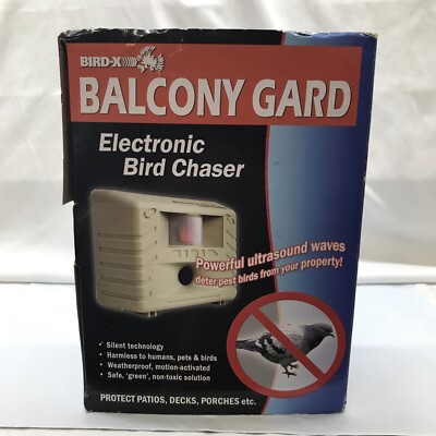 Bird-X Balcony Gard Electronic Bird Chaser Silent Tech Protects Patios, Decks, B