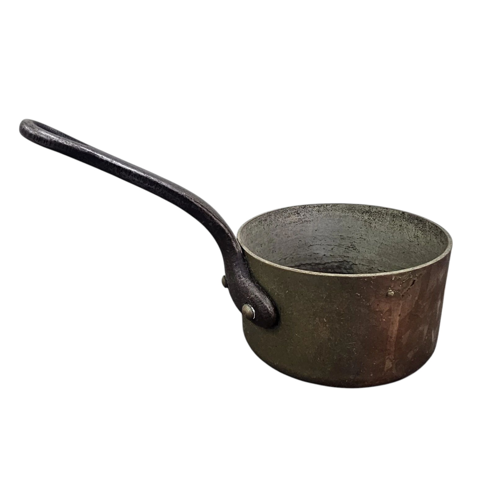 Vintage 5.5inch French Copper Saucepan Hammered Menagere Paris Tin Lining