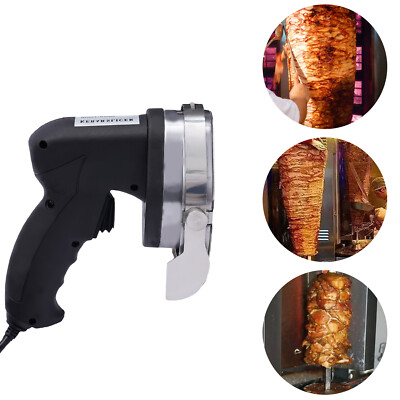 Electric Kebab Slicer Shawarma Doner Meat Cutter Machine Removable Blade 80W110V
