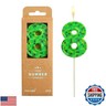 PHD CAKE 2.76 Inch Number 8 Pixel Birthday Candles, Green Miner Number Candles, Cake Number Candles, Party Celebration, Style Candle