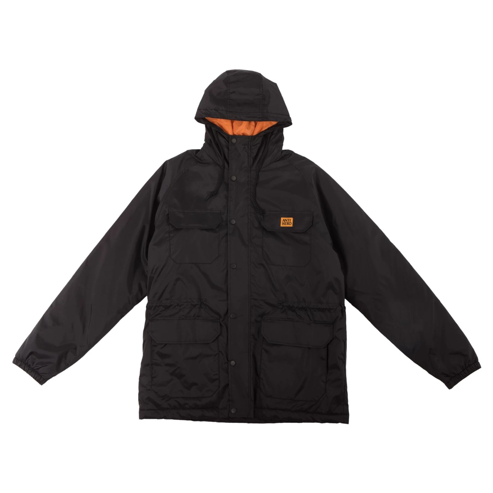 Anti-Hero Mens Skateboard Jacket Hooded Black Parka Sizes M L XL