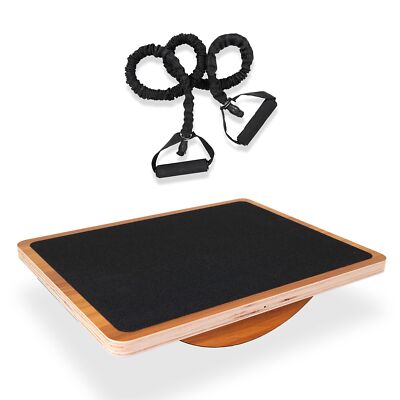 Wooden Balance Board Standing Desk Accessory Anti Slip Roller Rocker Board fo...