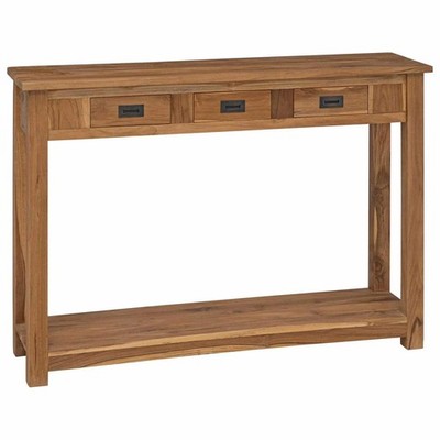 Console Table Natural 110 x 30 x 80 cm Solid Teak Wood