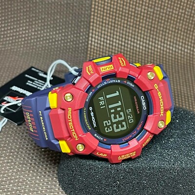 Pre-owned Casio G-shock Gbd-100bar-4d G-squad Barcelona Matchday Mobile Digital Watch