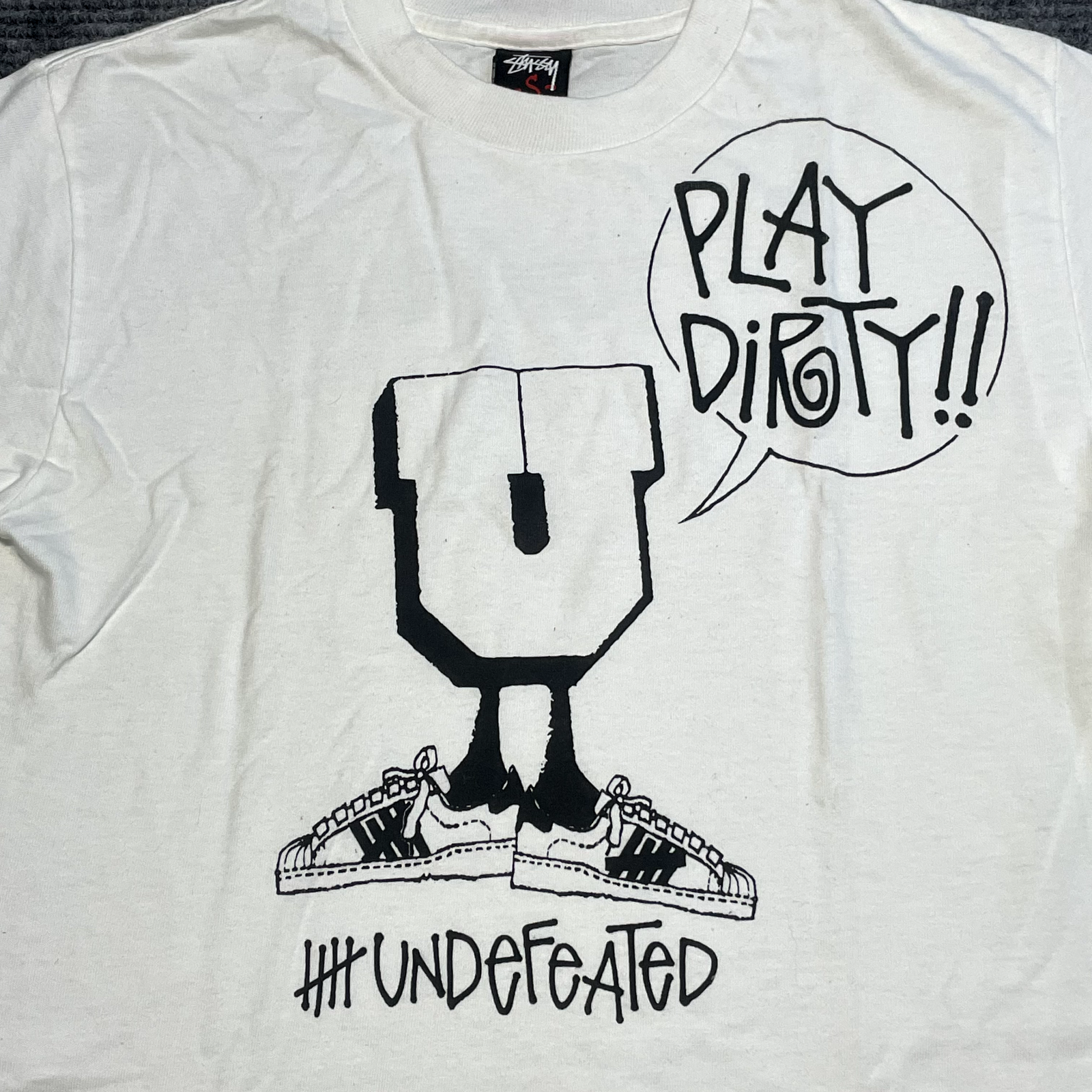 Play Dirty x Undefeated x Stussy White T Shirt Men's Small