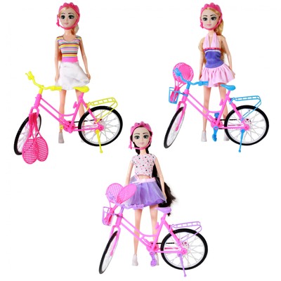TychoTyke Pretend Play Doll Set With Bike And Sport Equipmen