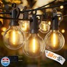 Brightown Outdoor String Lights, 50FT 25 G40 Bulbs Shatterproof Patio Lights, IP65 Waterproof Dimmable Hanging Connectable Globe LED Outdoor Lights for Backyard, Bistro, Porch, Deck, Balcony