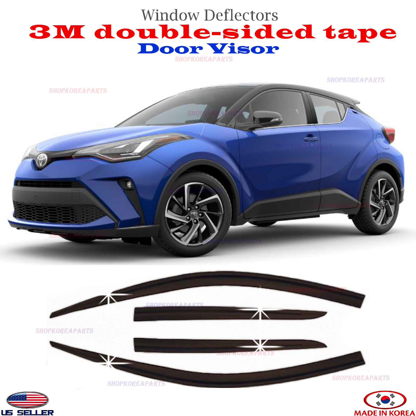 FOR 2018-2021 TOYOTA C-HR CHR TRIM WINDOW VISOR VENT SHADE RAIN