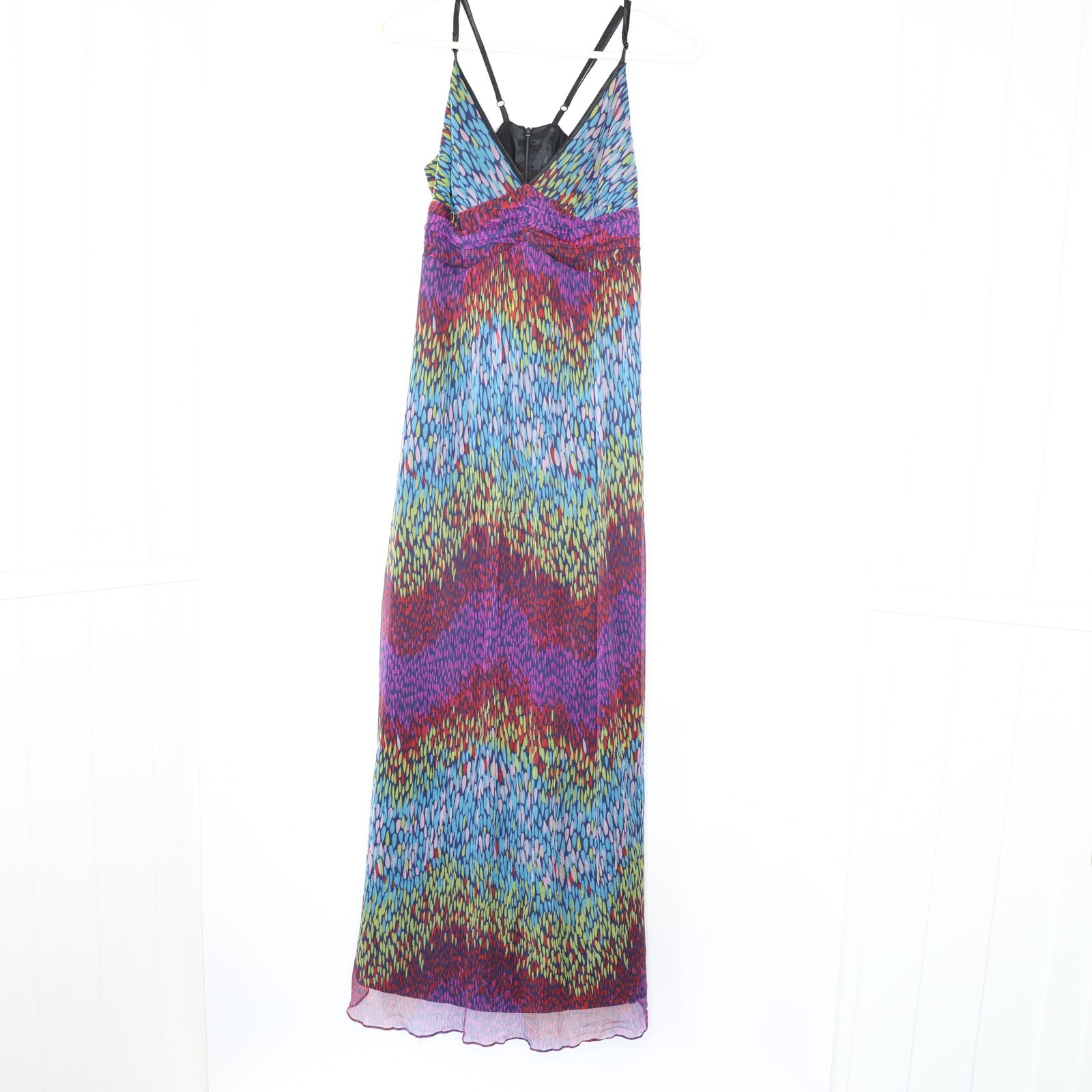 Very Very Temper Tjs Silk Cocktail Dress AU12 Multicolour Ruched Occasion