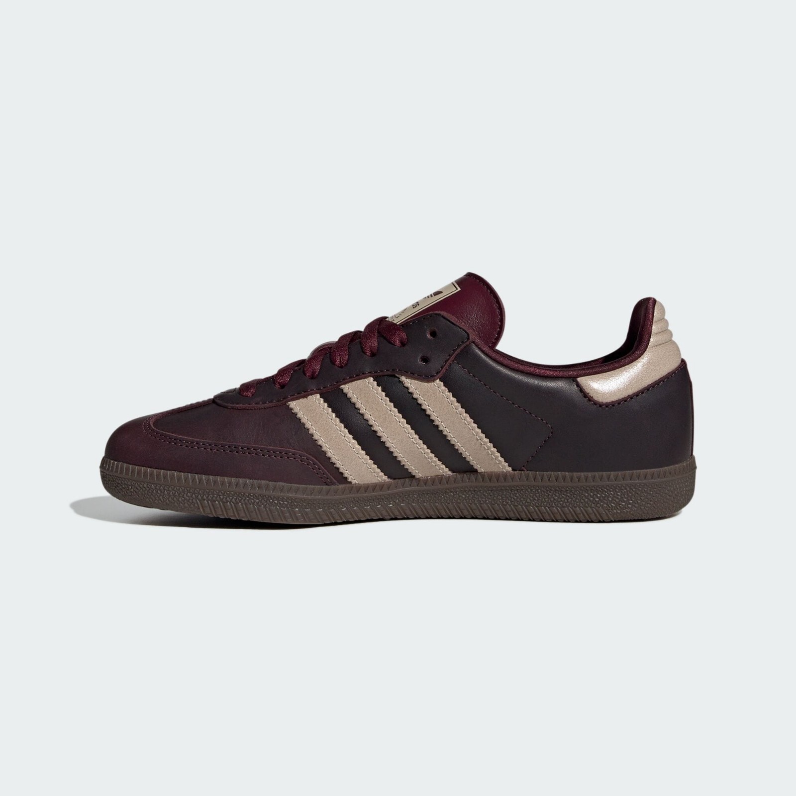 Pre-owned Adidas Originals Wmns Samba Og Maroon Crystal Sand Gold If7004 Women's Size In Red