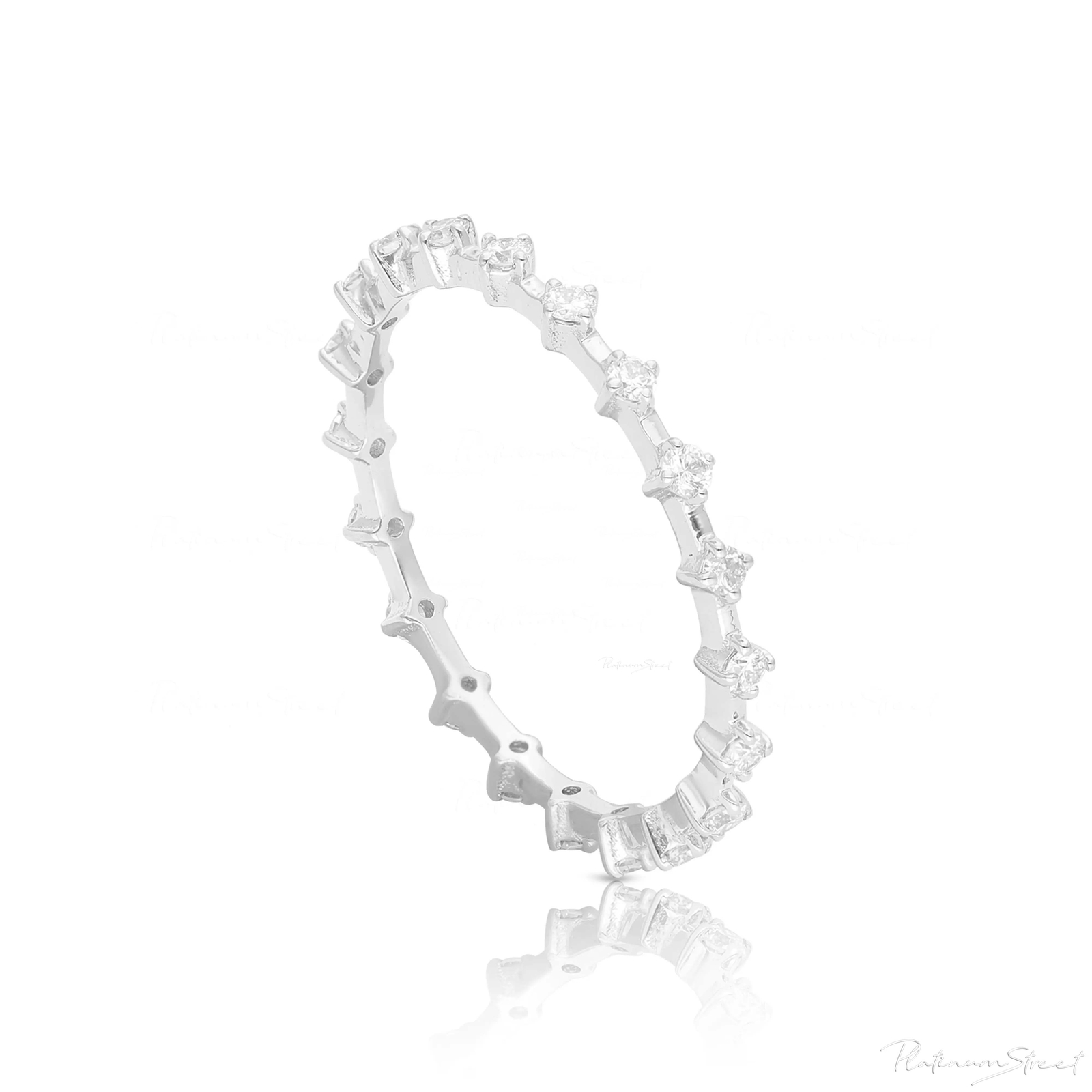 950 Platinum 0.30 Ct. Genuine Diamond Eternity Band Ring Jewelry-For Mother's Da