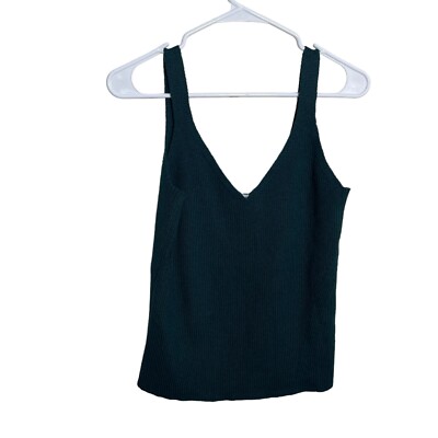 Old Navy Tank Top Women's Medium Green Ribbed Sleeveless Blouse Knit NWT