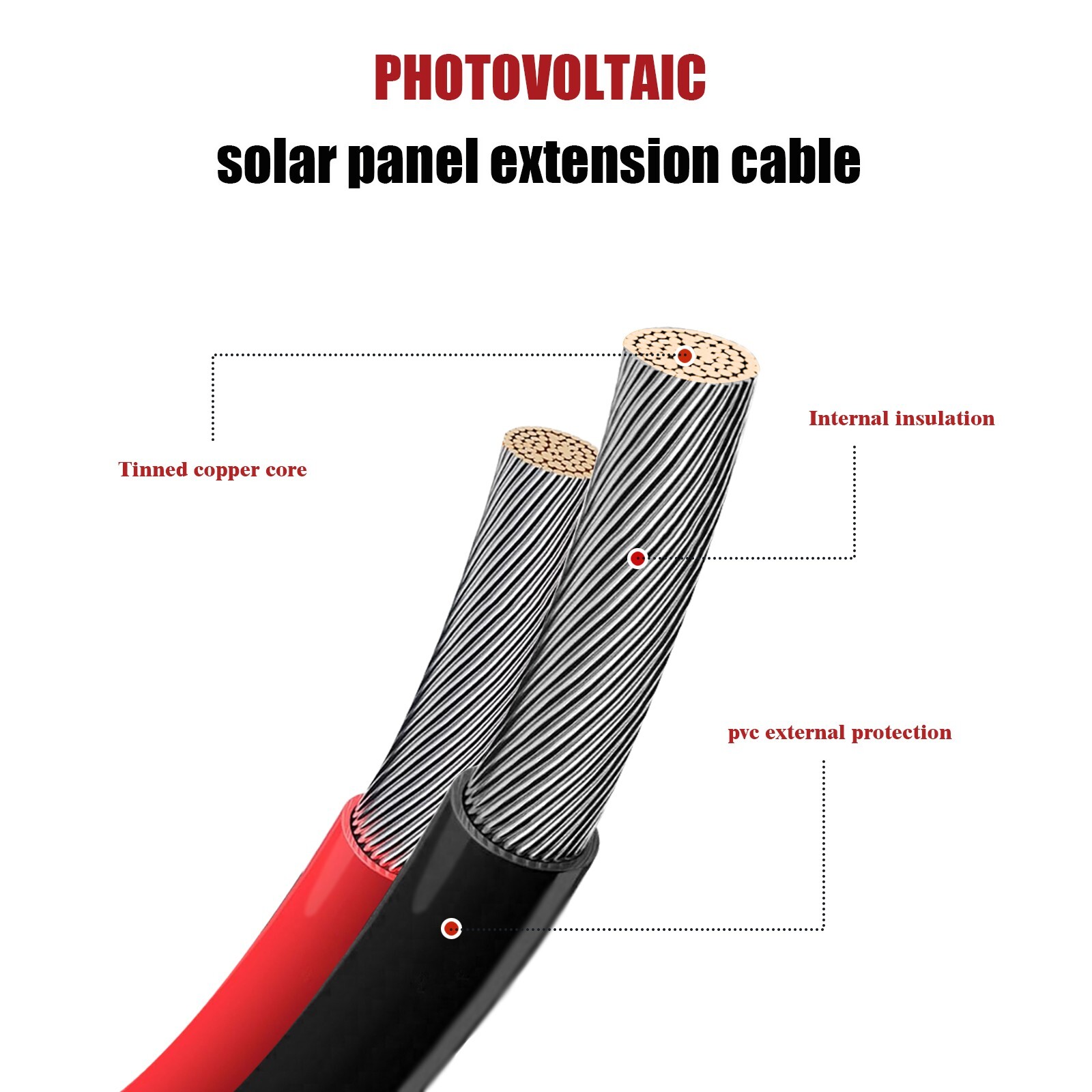 MHPOWOS 12 AWG Solar Panel Extension Cable PV Wire Solar Connectors Pair 4mm²