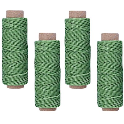 4-Pack [Light Green] Premium Waxed Polyester Thread for Leather Crafting, 1mm x