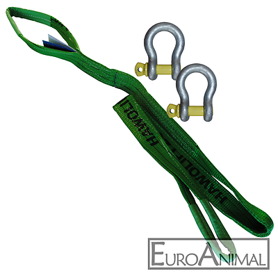 Abschleppseil 6m 12t + 2 Schäkel Bergegurt Abschleppgurt Baumgurt Off Road 4x4