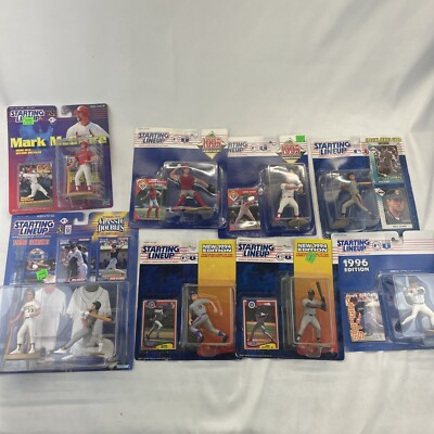 Starting Lineup Lot (8)MLB Baseball Griffey,Kruk,Dalton, McGwire,Grace, Martinez