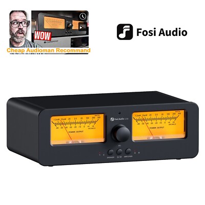 Fosi Audio LC30 2-in-2 Out Amplifier Speaker Switcher Dual Analog VU Meter Box