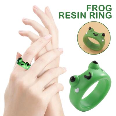 Frog R ing Polymer Clay Resin R ings For Girls Animal Fashion For WomenBest