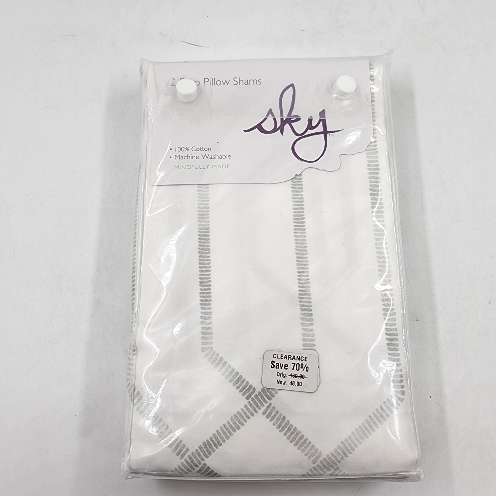 Sky Textured Trellis 2 Euro Pillow Shams 26 in x 26 in Gray - Picture 2 of 12