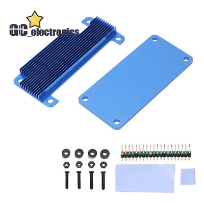 V1 Blue/Blue Aluminum Shell Protective Case Pin for Raspberry Pi Zero 2W