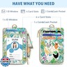 Piefly Chicken Lanyard Wallet with ID Badge Holder, Rooster Small RFID Wallet Women Keychain Wristlet, Slim Credit Card Holder with Zipper Pocket Phone Lanyard Wrist Strap Name Tag Office Teacher Gift