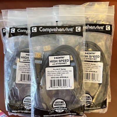 MicroFlex Pro AV/IT Certified 4K60 18G HDMI Cable (MHD18G-3PROBLK) Lot of 10