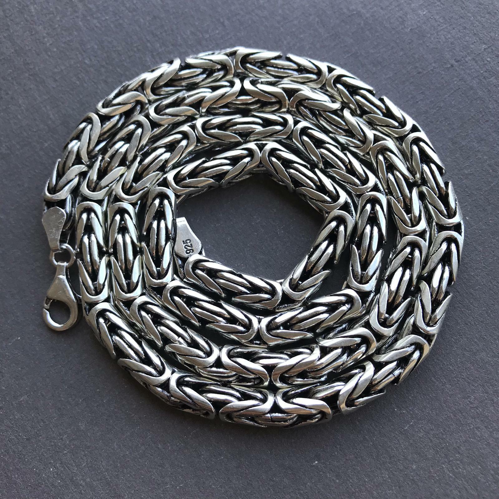 Pre-owned Handmade Mens Bali Byzantine Woven Chain Necklace 6.5mm 115gr 26inch 925 Sterling Silver
